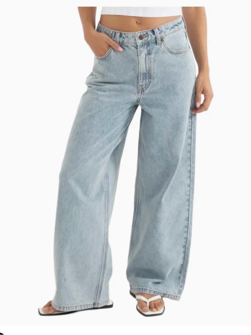 Rhythm Light Blue Boyfriend Wide-Leg Jeans